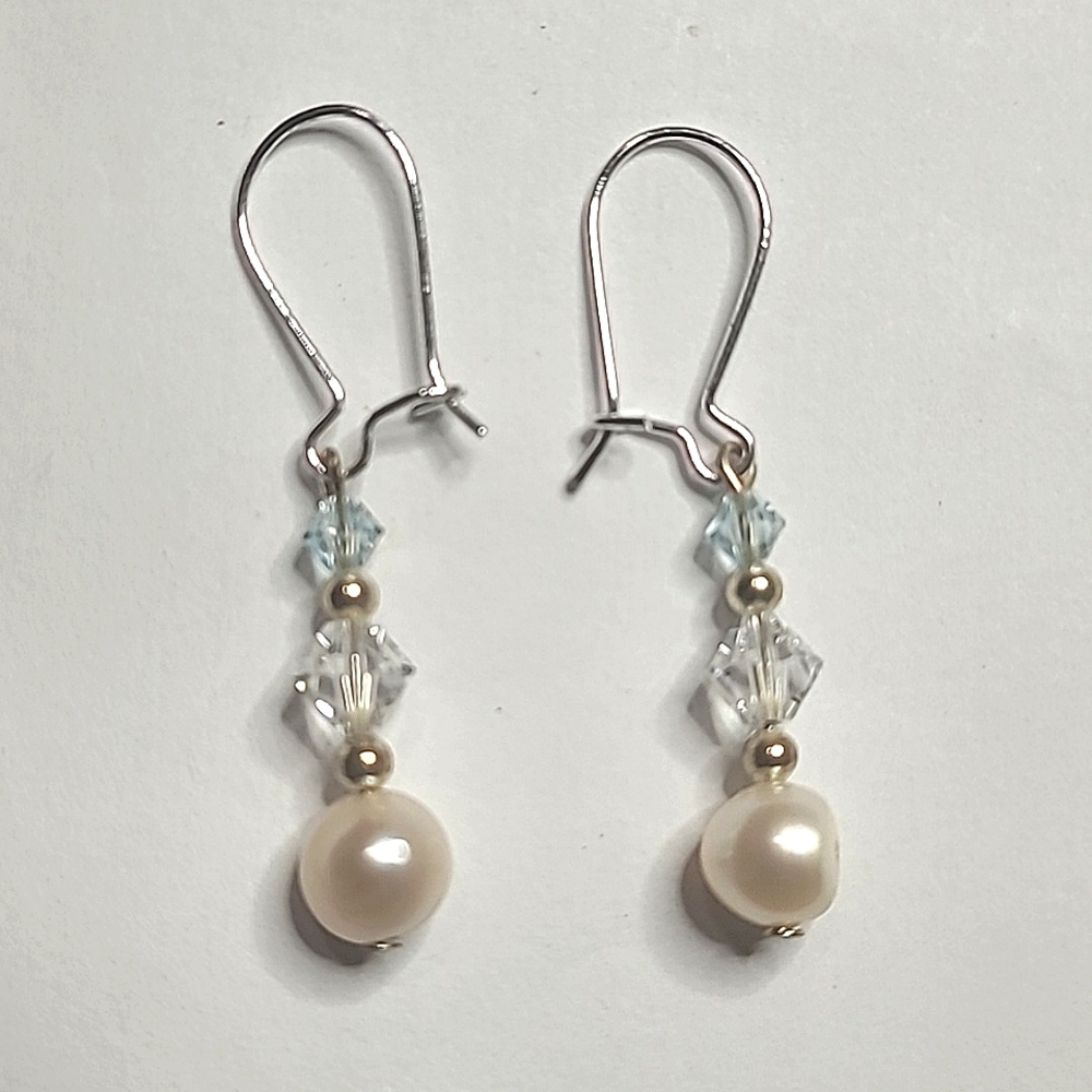 Swarovski Crystal and Pearl Earrings